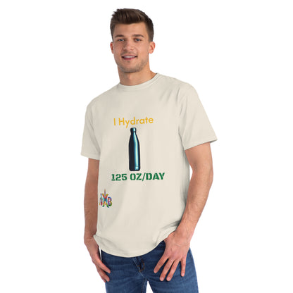 'I Hydrate 125 OZ/DAY'_100% Organic Cotton T-Shirt