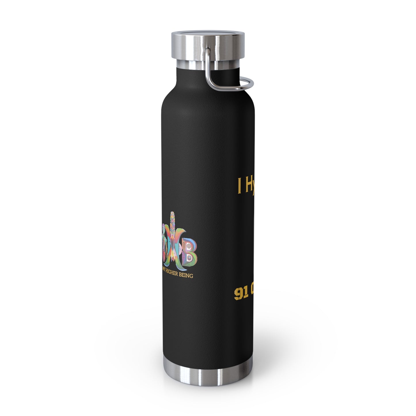 'I Hydrate 91 OZ/DAY'_Copper Vacuum Insulated Bottle, 22oz