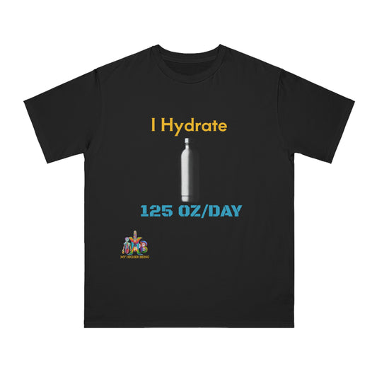 'I Hydrate 125 OZ/DAY'_100% Organic Cotton T-Shirt