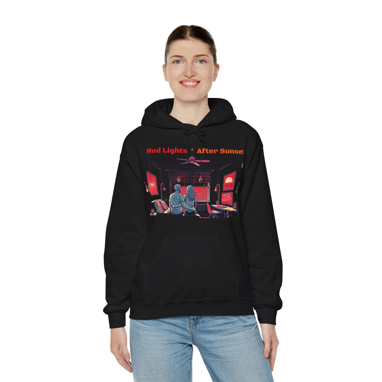 Red Lights After Sunset Couples' Hoodie - My Higher Being