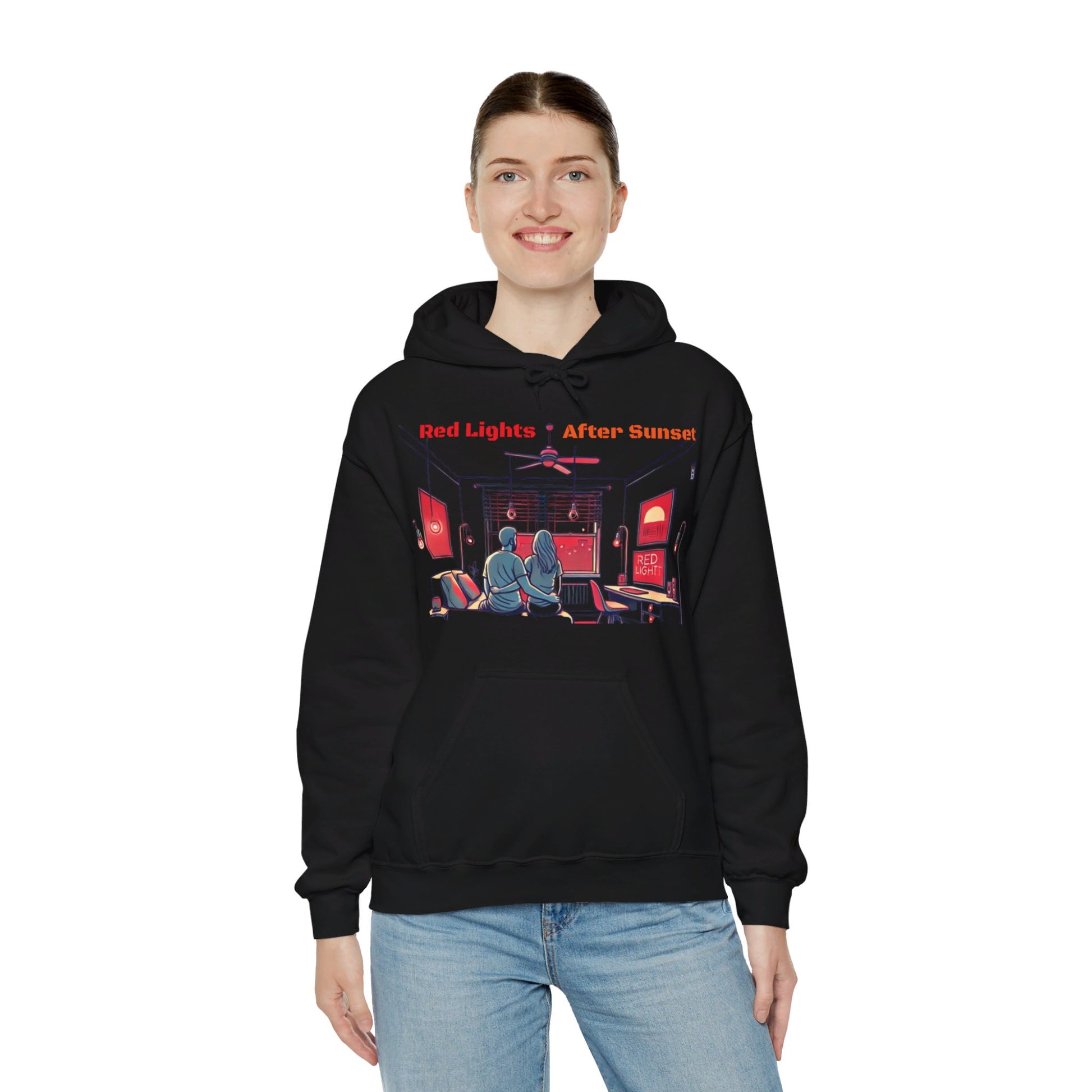 Red Lights After Sunset Couples' Hoodie - My Higher Being