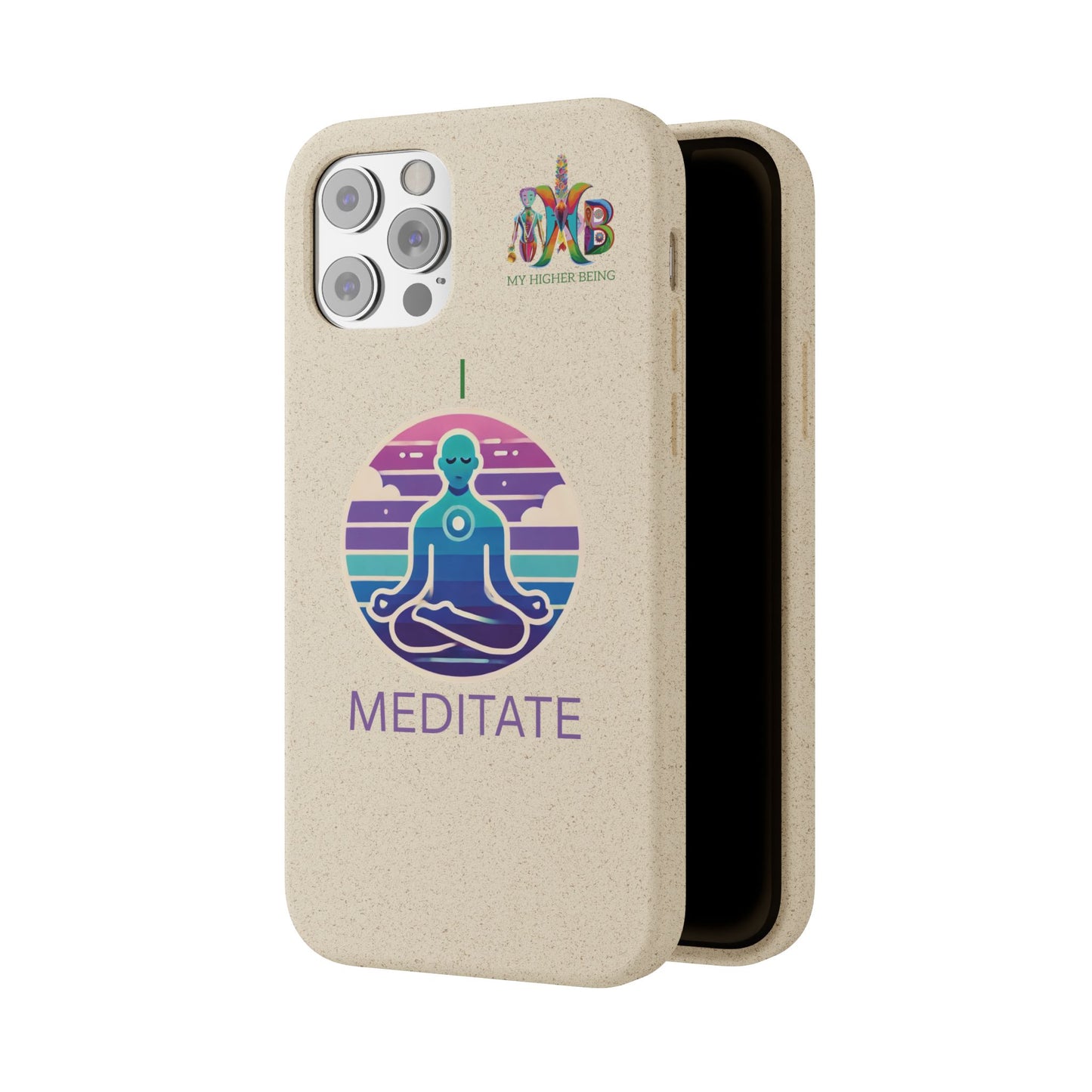 I Meditate — Plastic Free Biodegradable Phone Case — Design 4