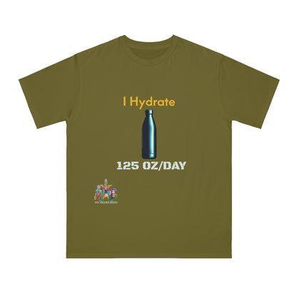 'I Hydrate 125 OZ/DAY'_100% Organic Cotton T-Shirt