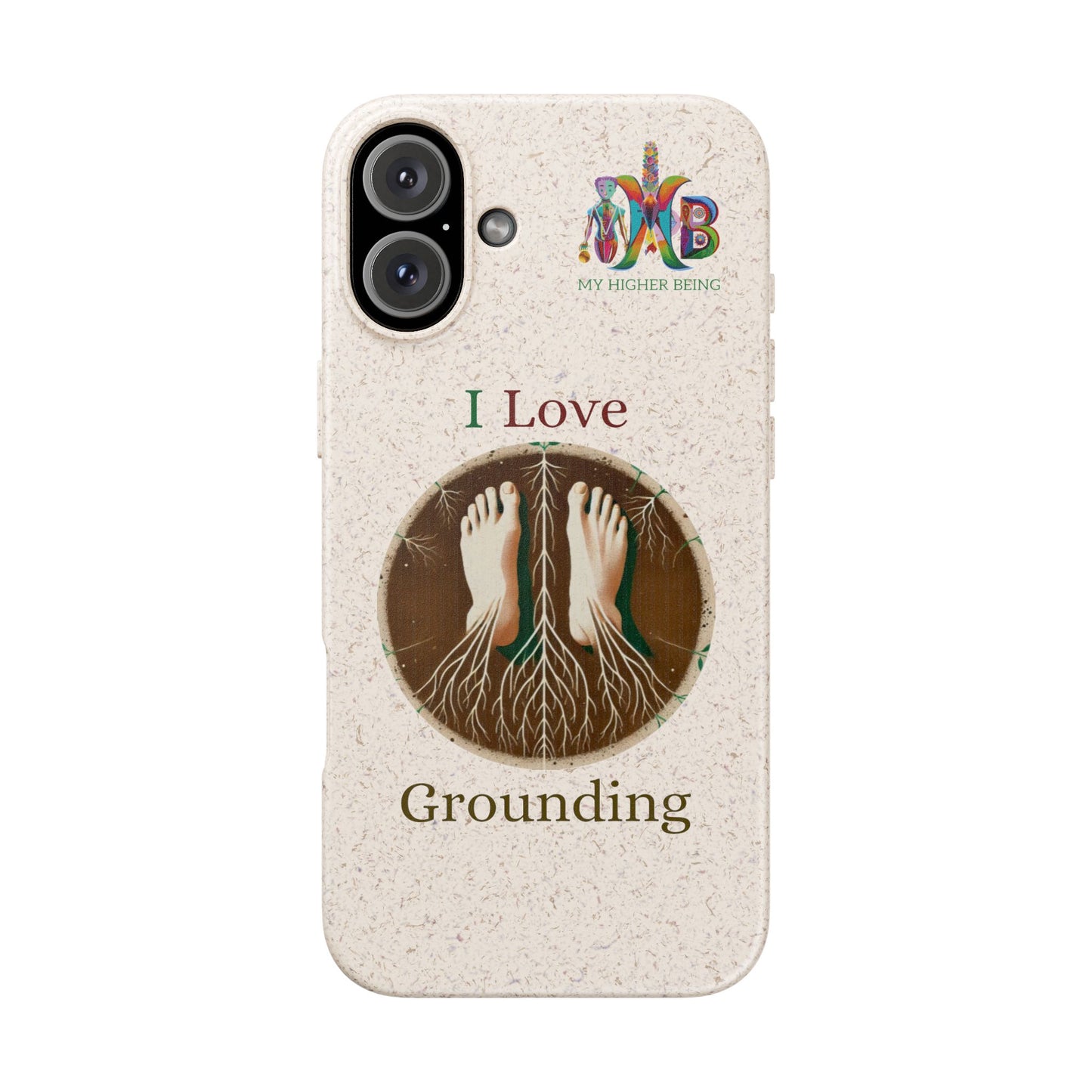 'I Love Grounding'_Plastic Free Biodegradable Phone Case