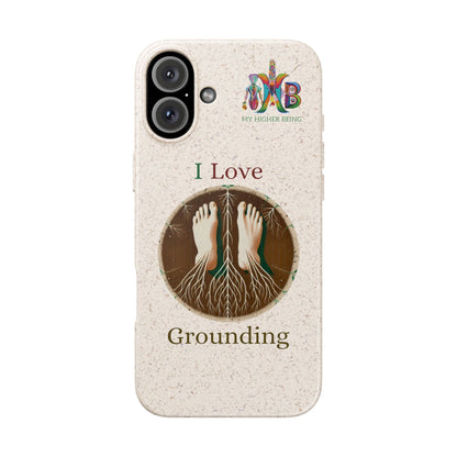 'I Love Grounding'_Plastic Free Biodegradable Phone Case