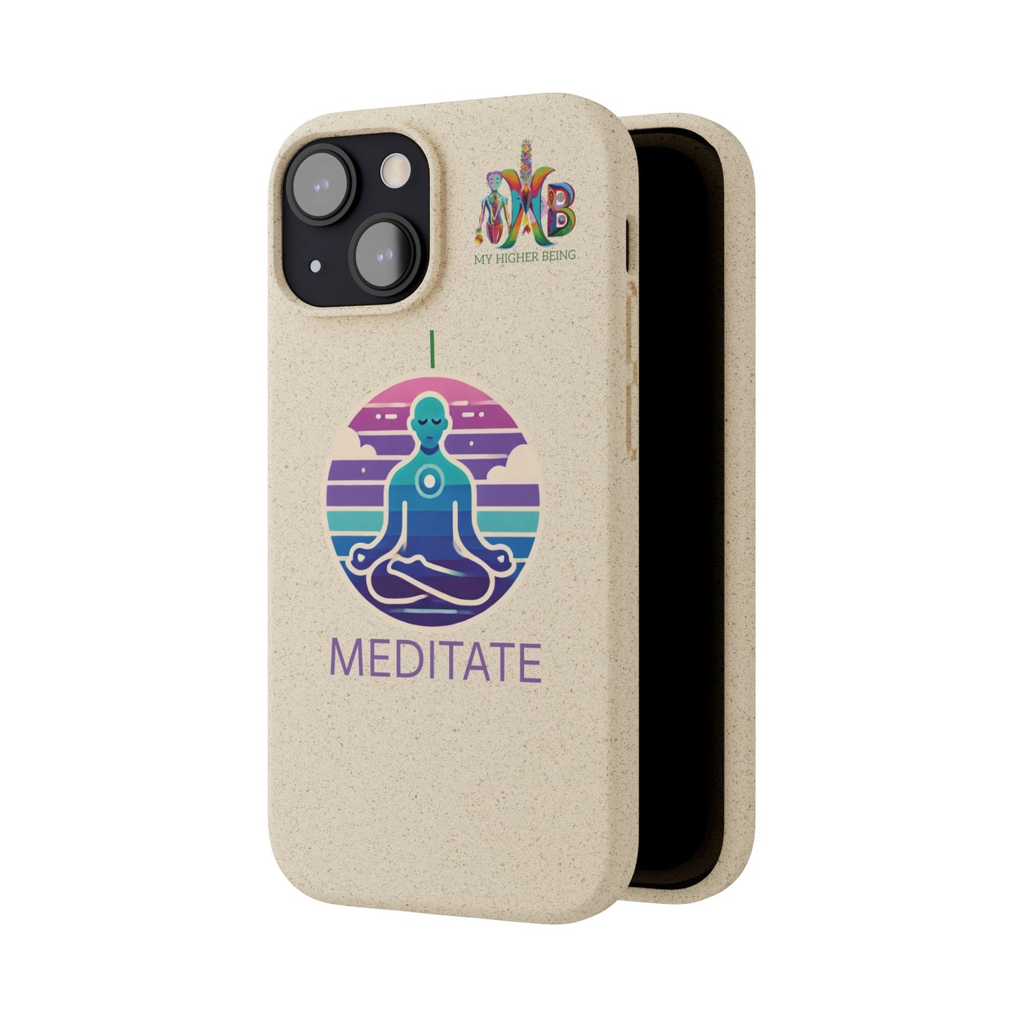 I Meditate — Plastic Free Biodegradable Phone Case — Design 4