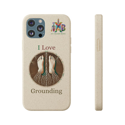 'I Love Grounding'_Plastic Free Biodegradable Phone Case