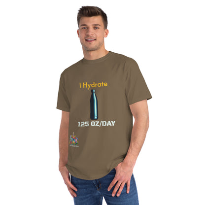 'I Hydrate 125 OZ/DAY'_100% Organic Cotton T-Shirt