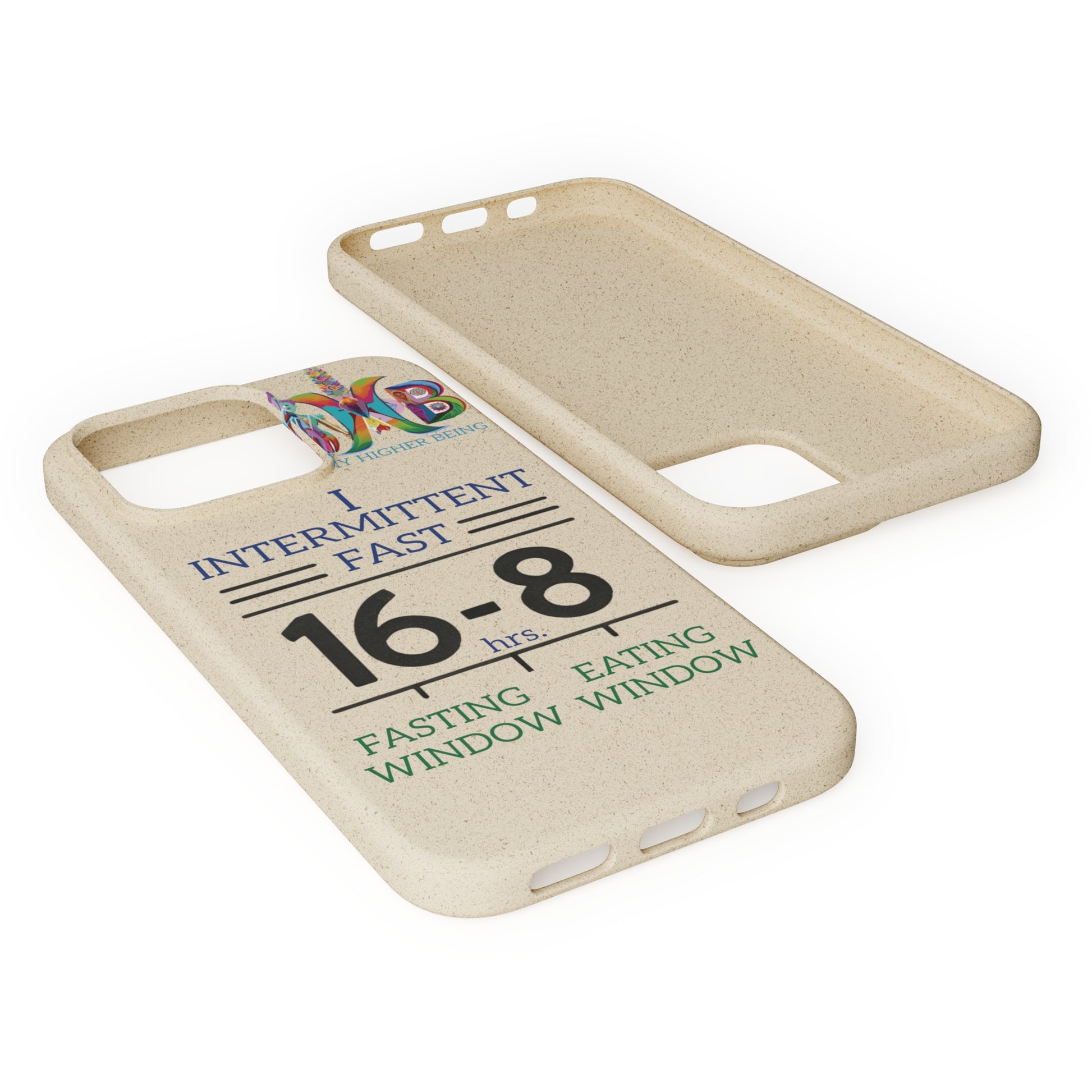 'I Intermittent Fast_16 - 8'_Plastic Free Biodegradable Phone Case (MHB Edition) - My Higher Being