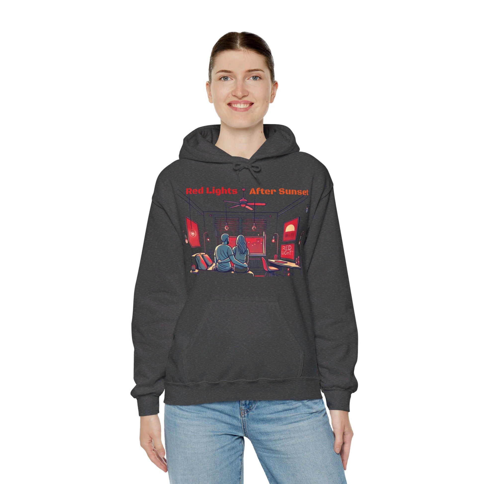 Red Lights After Sunset Couples' Hoodie - My Higher Being