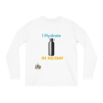 'I Hydrate 91 OZ/DAY'_100% Organic Cotton Long Sleeve Tee