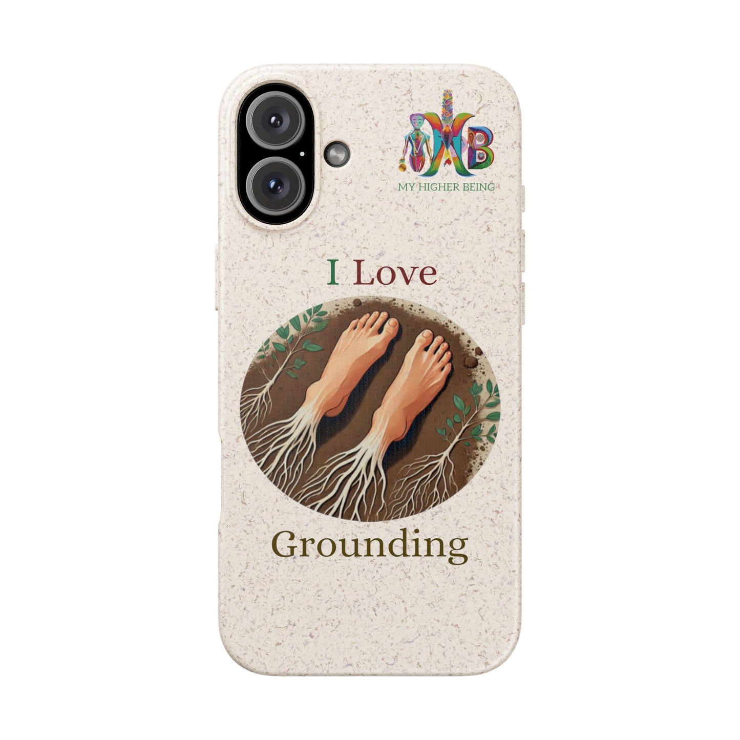 'I Love Grounding'_Plastic Free Biodegradable Phone Case