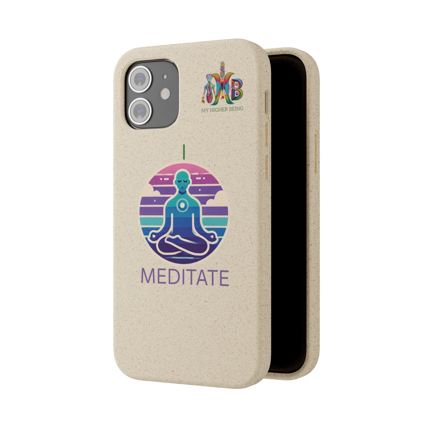 I Meditate — Plastic Free Biodegradable Phone Case — Design 4