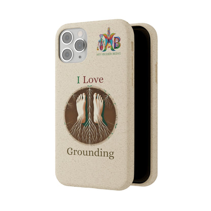 'I Love Grounding'_Plastic Free Biodegradable Phone Case