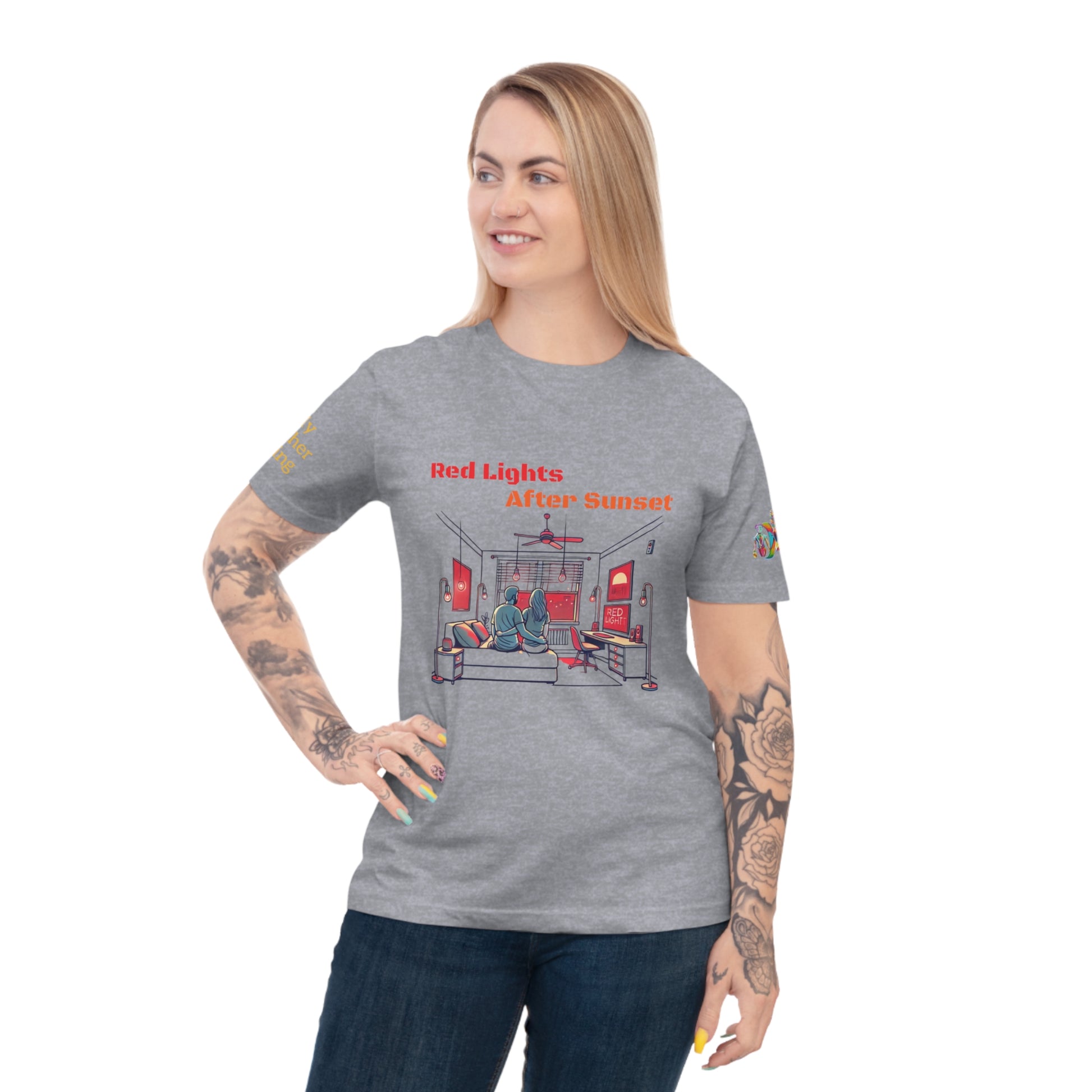 'Red Lights After Sunset' (MHB EDITION)_100% Organic Cotton T-Shirt - My Higher Being