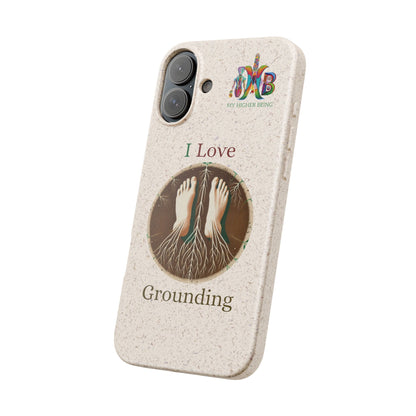 'I Love Grounding'_Plastic Free Biodegradable Phone Case