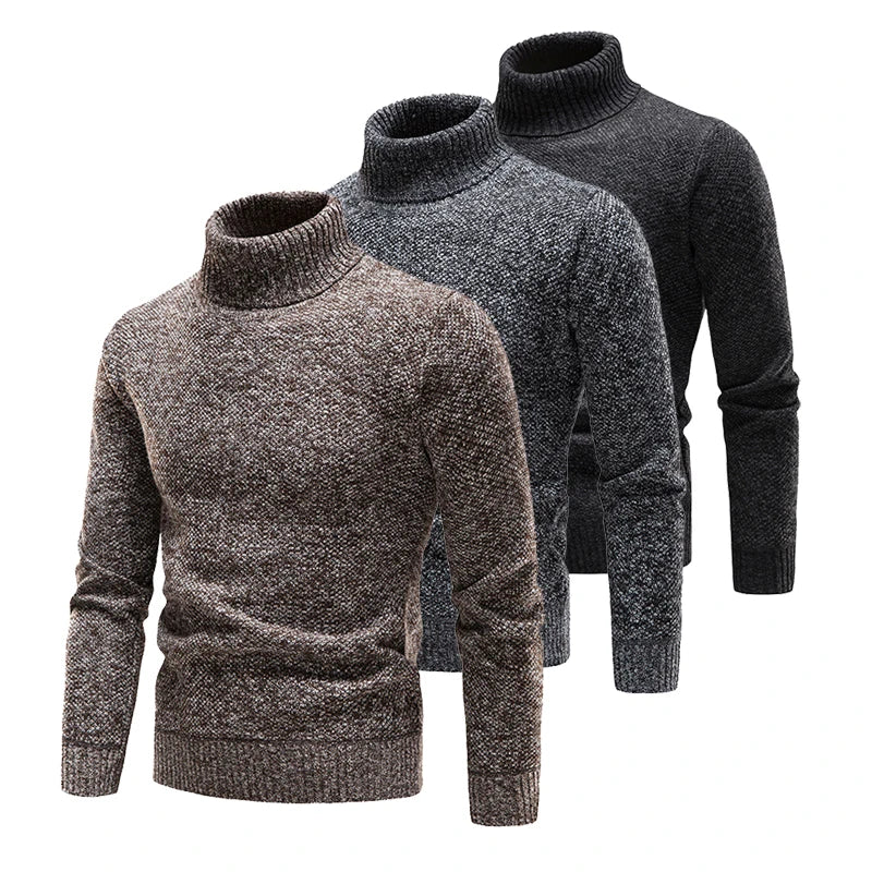 Wool Turtleneck Sweater - Casual Solid Pullover - My Higher Being