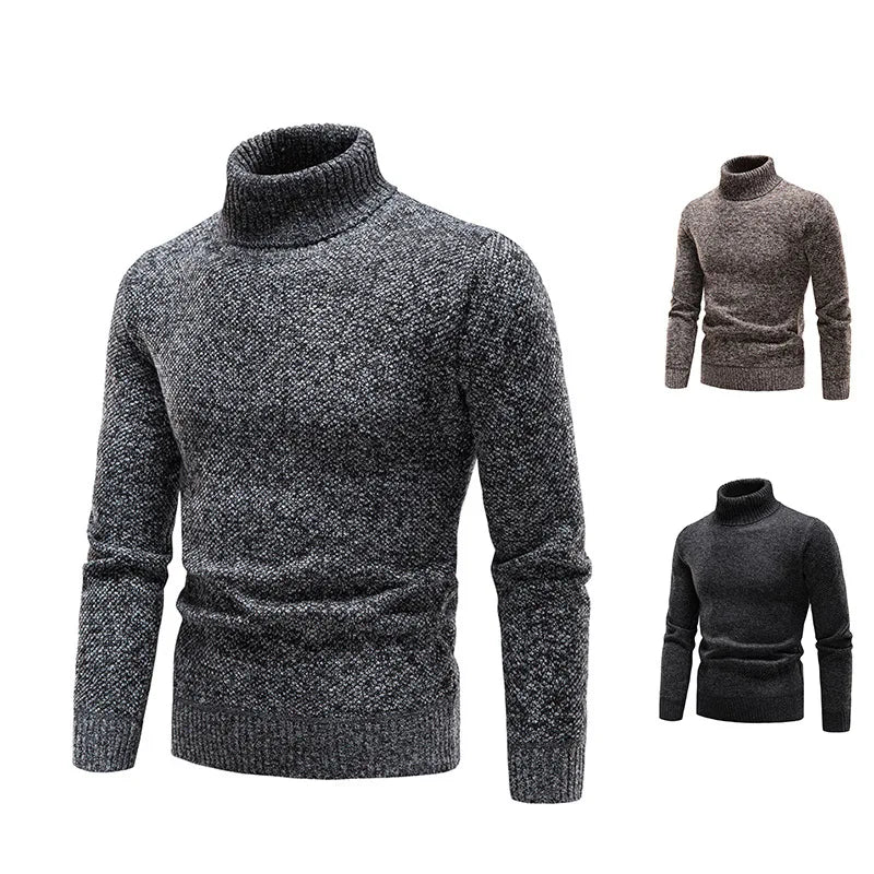 Wool Turtleneck Sweater - Casual Solid Pullover - My Higher Being