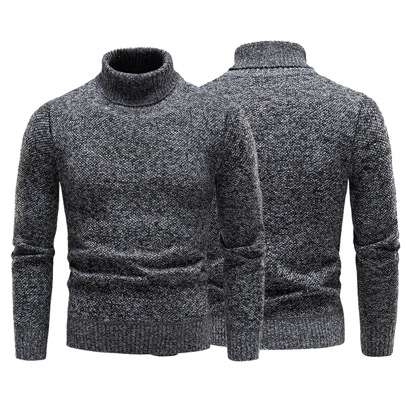 Wool Turtleneck Sweater - Casual Solid Pullover - My Higher Being