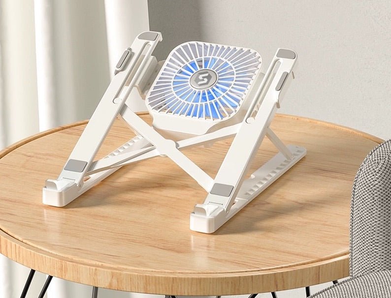 Adjustable Aluminum Laptop Stand with Cooling Fan - My Higher Being