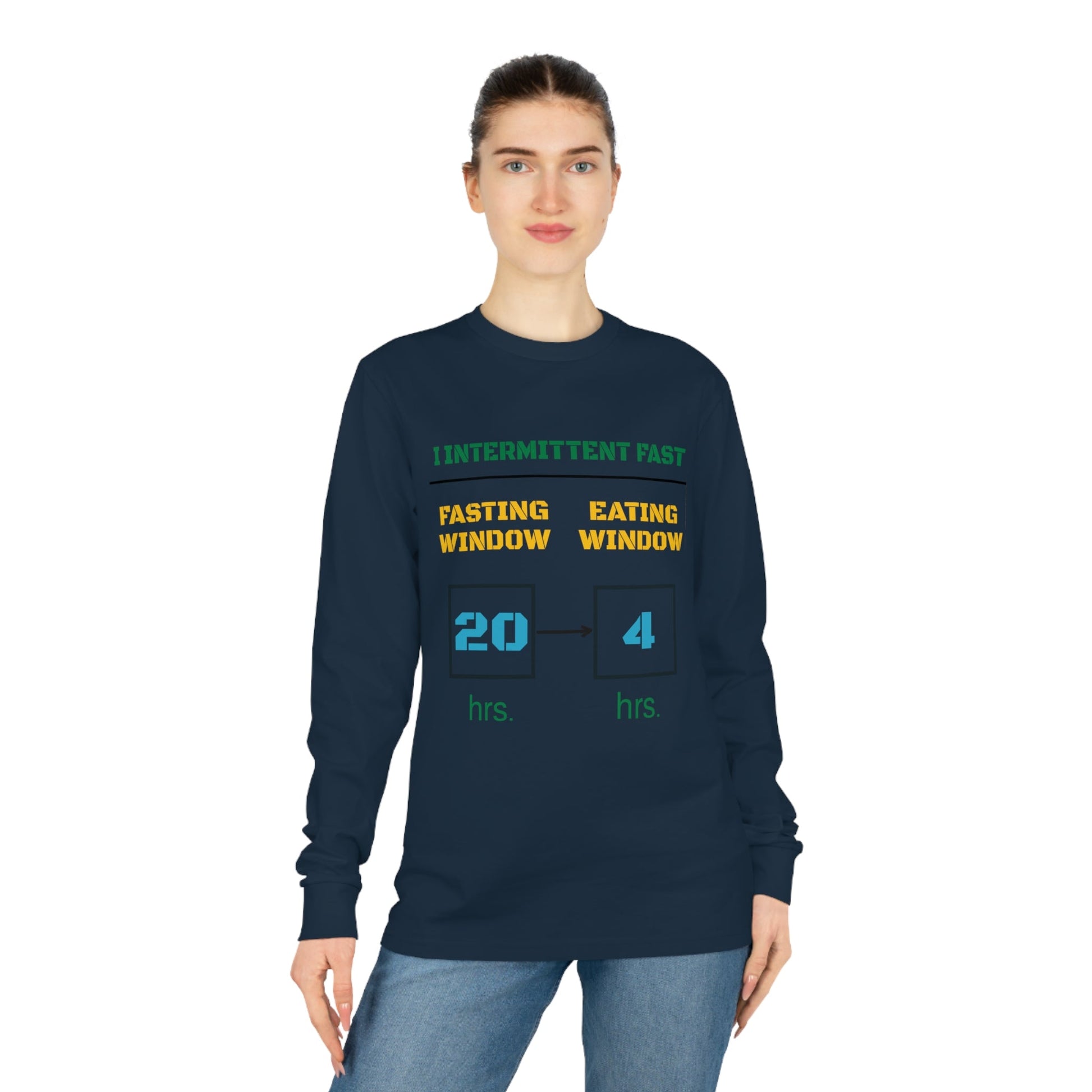 Copy of 'I Intermittent Fast_20 - 4'_100% Organic Cotton Long Sleeve Tee - My Higher Being