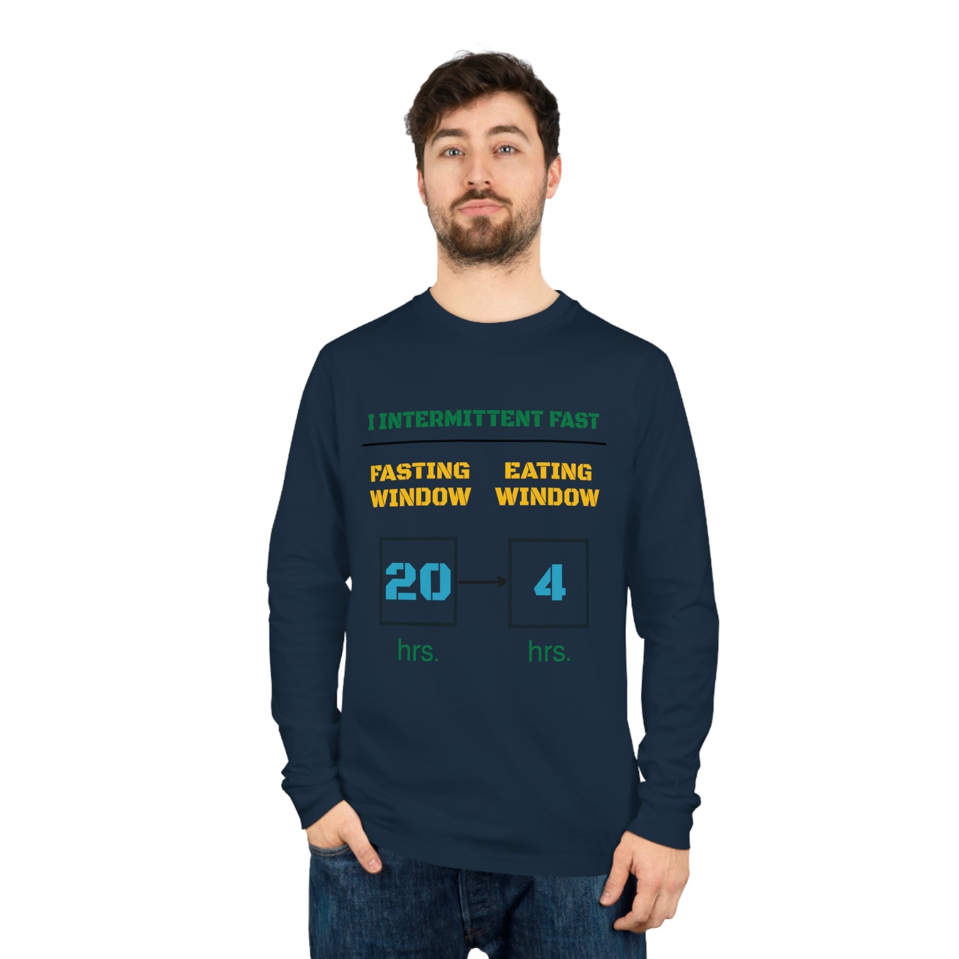 Copy of 'I Intermittent Fast_20 - 4'_100% Organic Cotton Long Sleeve Tee - My Higher Being