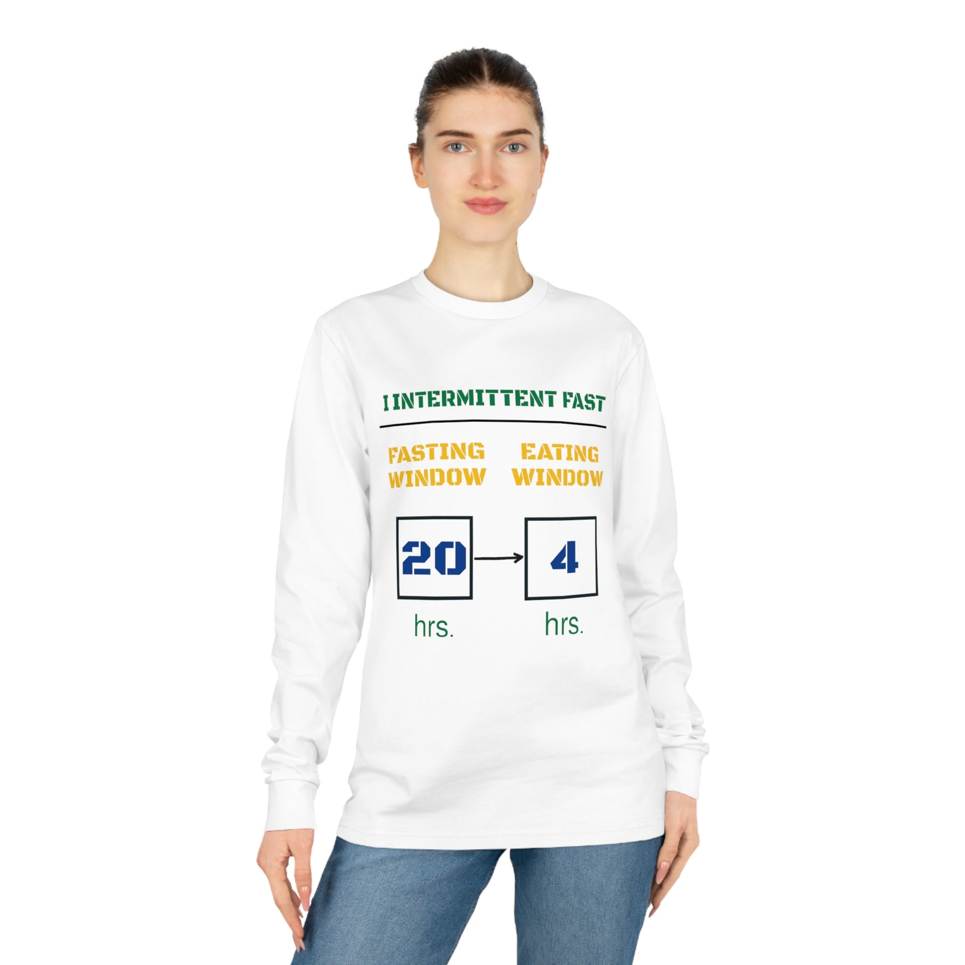 Copy of 'I Intermittent Fast_20 - 4'_100% Organic Cotton Long Sleeve Tee - My Higher Being