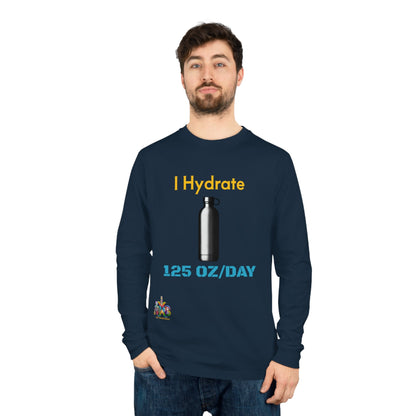 'I Hydrate 125 OZ/DAY'_100% Organic Cotton Long Sleeve Tee - My Higher Being