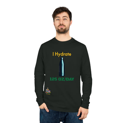 'I Hydrate 125 OZ/DAY'_100% Organic Cotton Long Sleeve Tee - My Higher Being