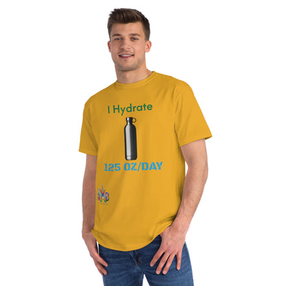 'I Hydrate 125 OZ/DAY'_100% Organic Cotton T-Shirt - My Higher Being