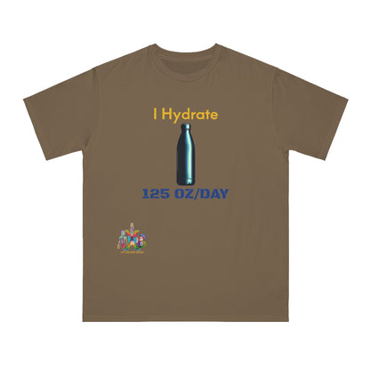 'I Hydrate 125 OZ/DAY'_100% Organic Cotton T-Shirt - My Higher Being