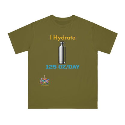 'I Hydrate 125 OZ/DAY'_100% Organic Cotton T-Shirt - My Higher Being