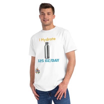 'I Hydrate 125 OZ/DAY'_100% Organic Cotton T-Shirt - My Higher Being