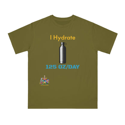 'I Hydrate 125 OZ/DAY'_100% Organic Cotton T-Shirt - My Higher Being