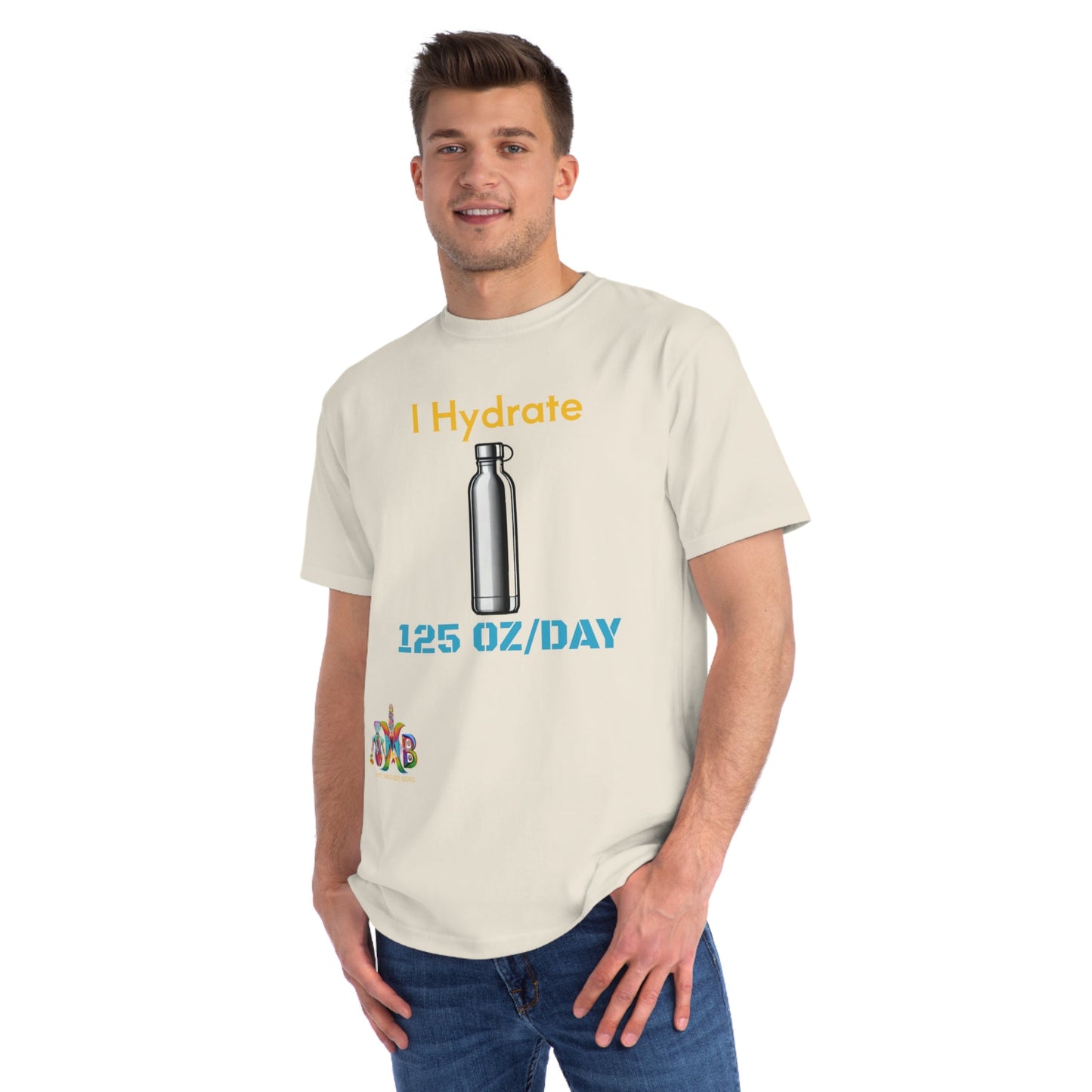 'I Hydrate 125 OZ/DAY'_100% Organic Cotton T-Shirt - My Higher Being