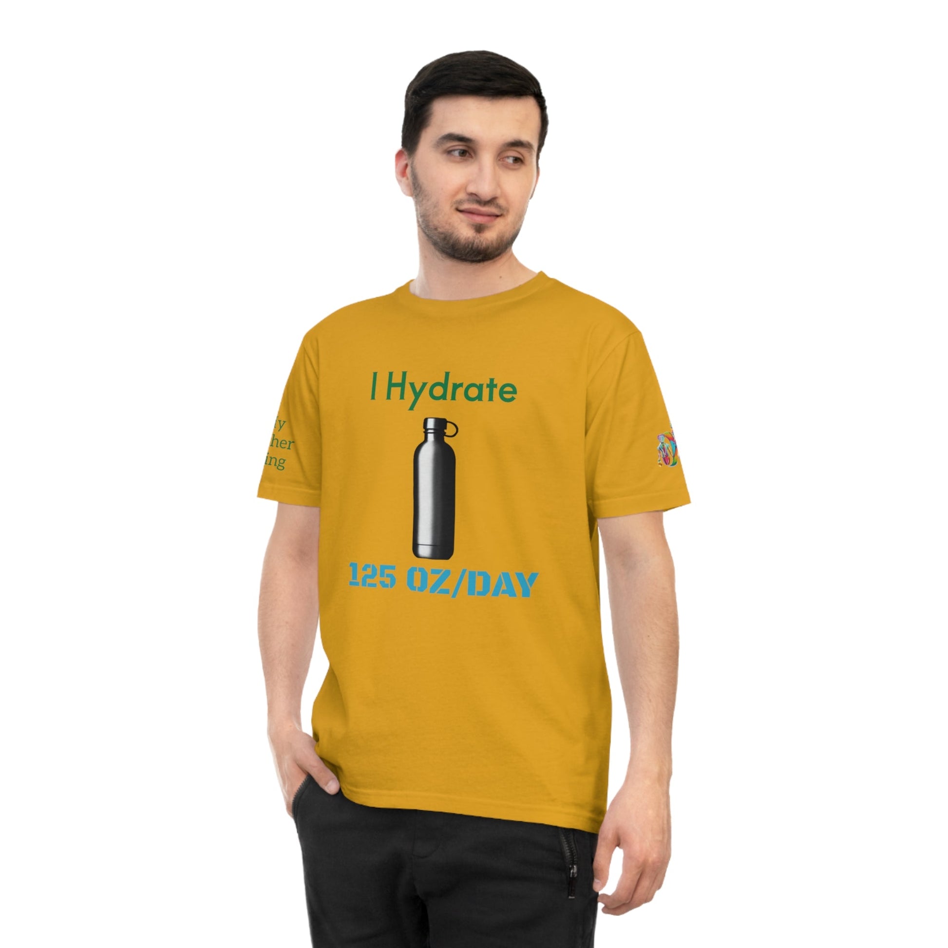 'I Hydrate 125 OZ/DAY' (MHB EDITION)_100% Organic Cotton T-Shirt - My Higher Being