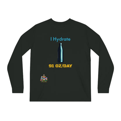 'I Hydrate 91 OZ/DAY'_100% Organic Cotton Long Sleeve Tee - My Higher Being