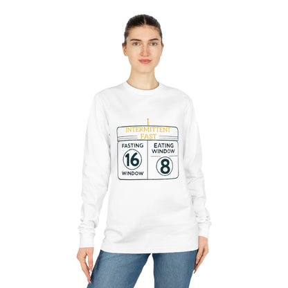 'I Intermittent Fast_16 - 8'_100% Organic Cotton Long Sleeve Tee - My Higher Being