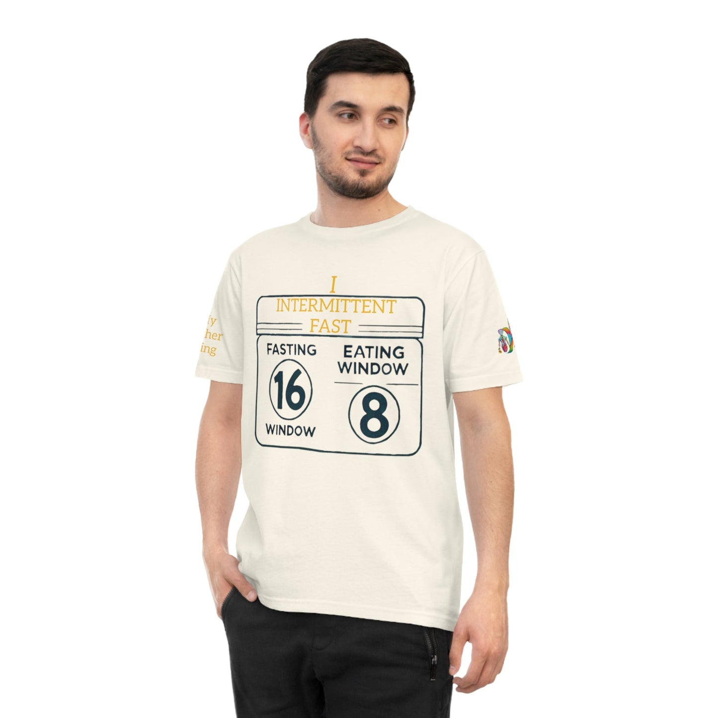 'I Intermittent Fast_16 - 8' (MHB EDITION)_100% Organic Cotton Jersey T-Shirt - My Higher Being