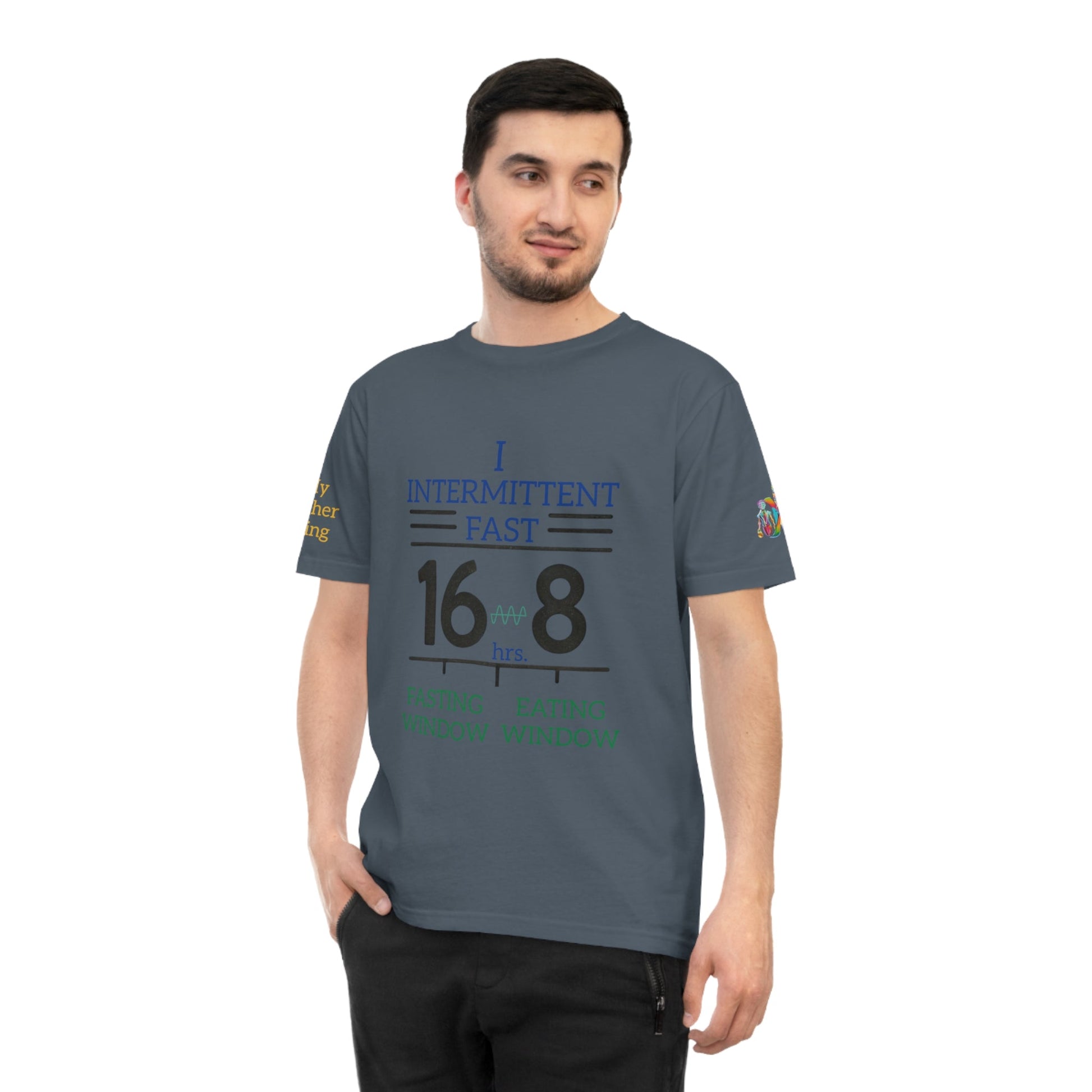 'I Intermittent Fast_16 - 8' (MHB EDITION)_100% Organic Cotton Jersey T-Shirt - My Higher Being