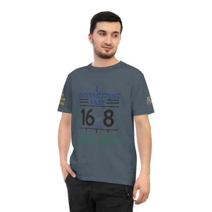 'I Intermittent Fast_16 - 8' (MHB EDITION)_100% Organic Cotton Jersey T-Shirt - My Higher Being