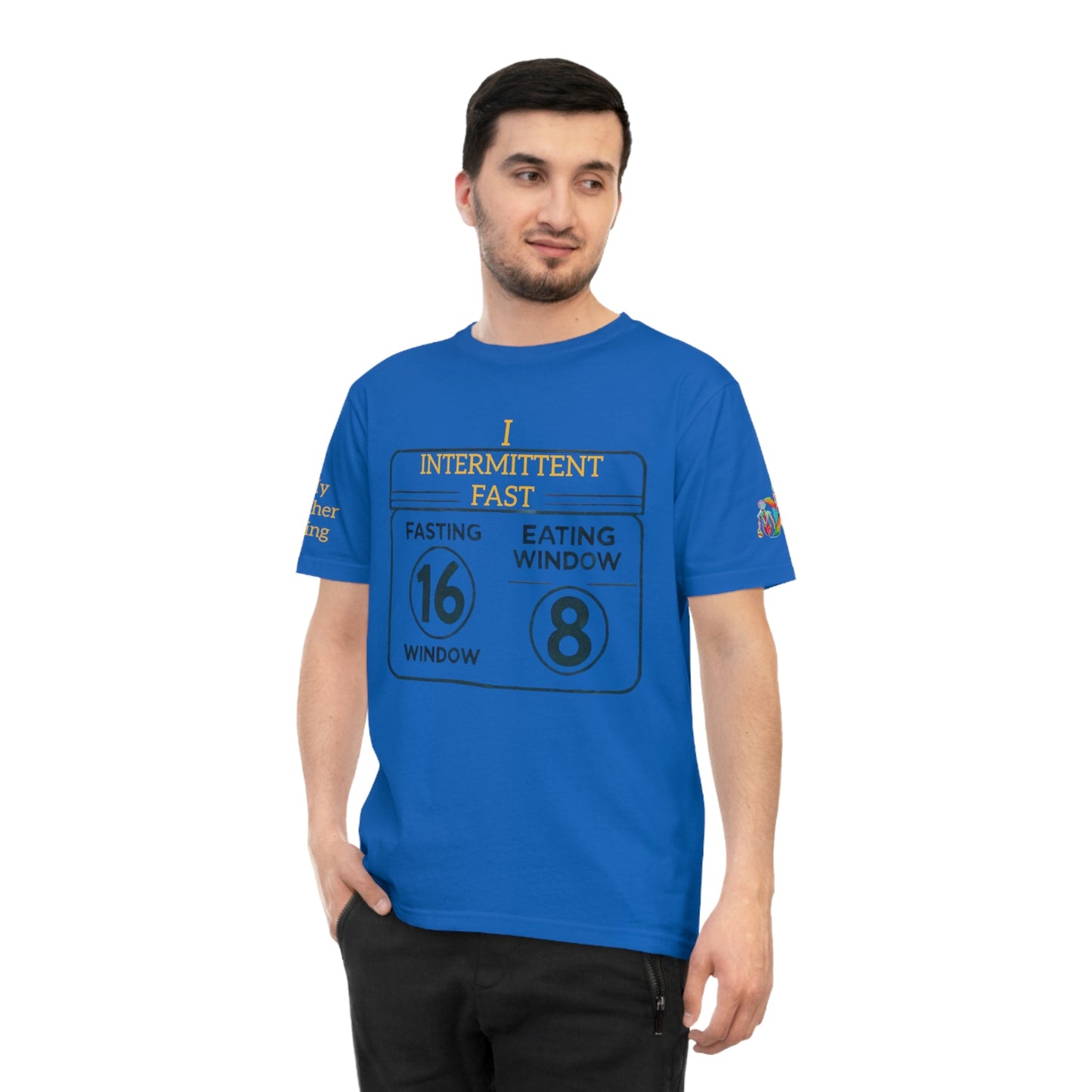 'I Intermittent Fast_16 - 8' (MHB EDITION)_100% Organic Cotton Jersey T-Shirt - My Higher Being