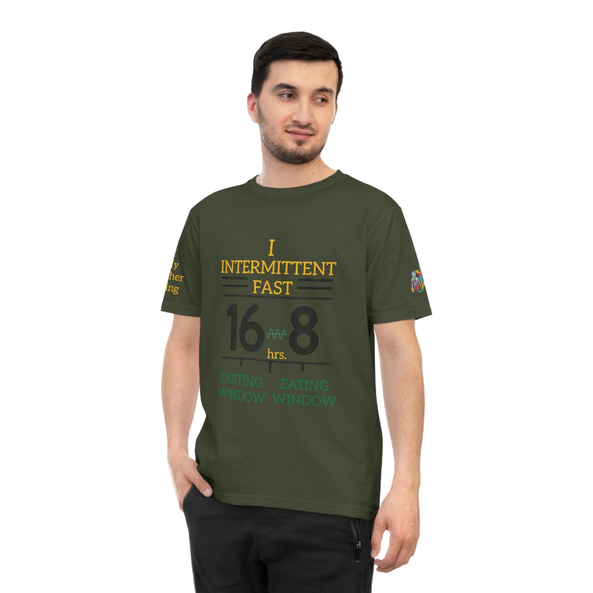 'I Intermittent Fast_16 - 8' (MHB EDITION)_100% Organic Cotton Jersey T-Shirt - My Higher Being