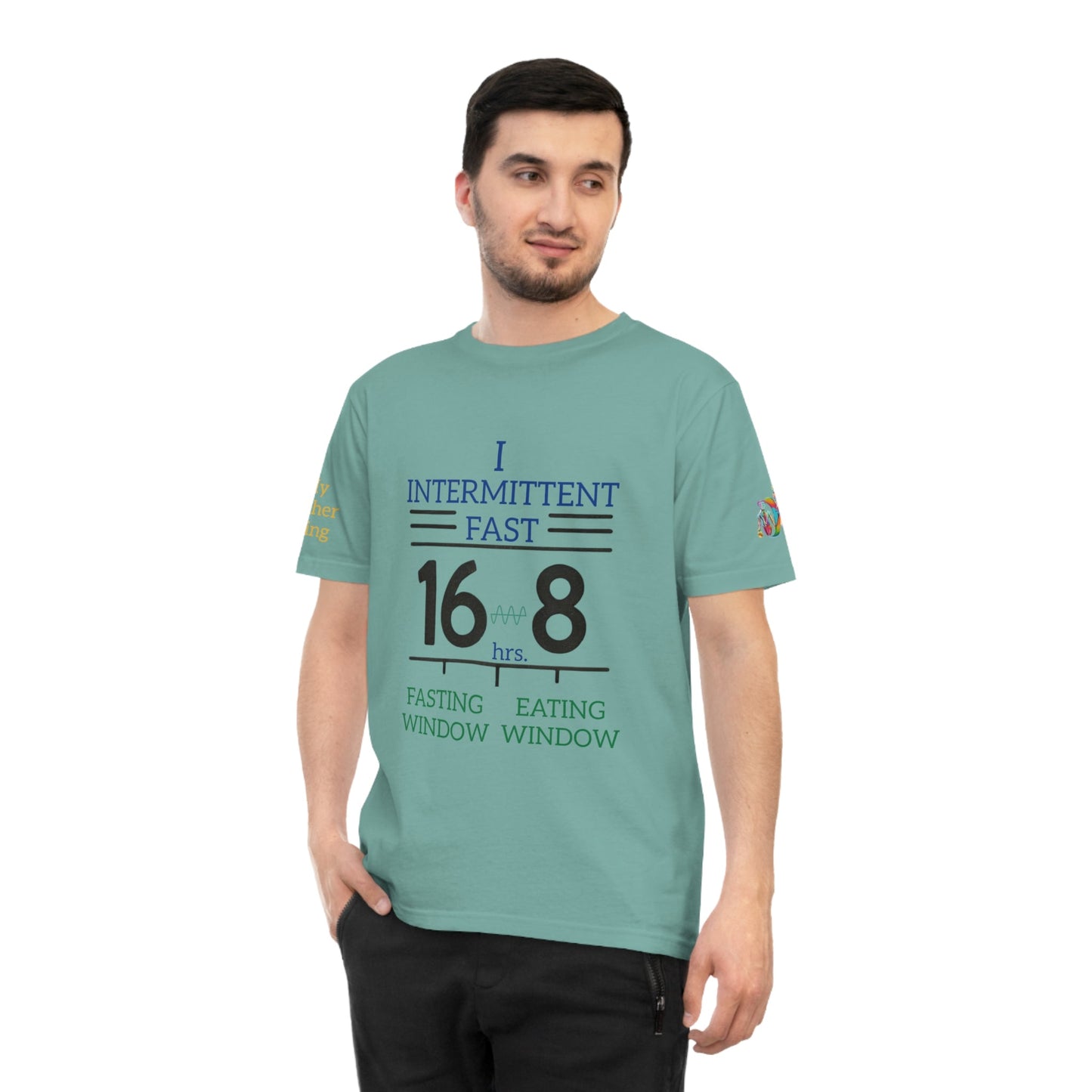 'I Intermittent Fast_16 - 8' (MHB EDITION)_100% Organic Cotton Jersey T-Shirt - My Higher Being