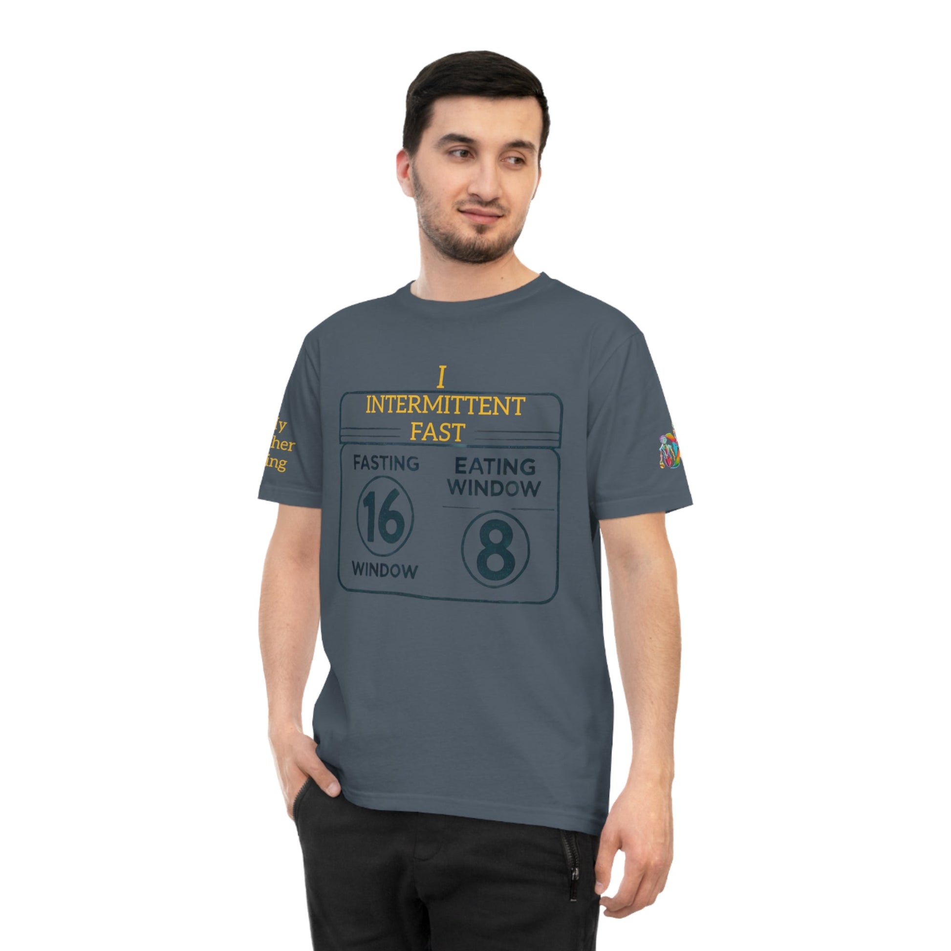 'I Intermittent Fast_16 - 8' (MHB EDITION)_100% Organic Cotton Jersey T-Shirt - My Higher Being