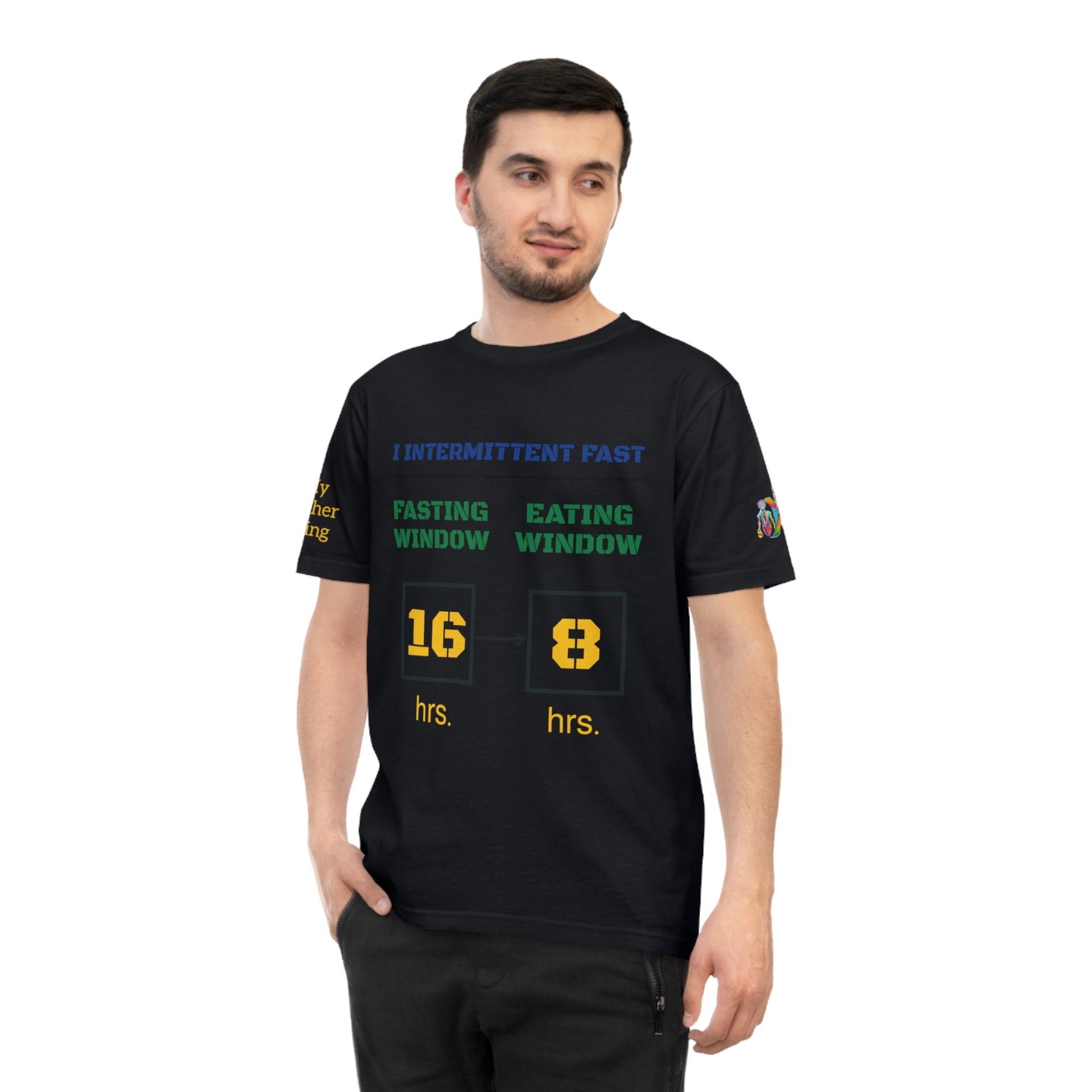 'I Intermittent Fast_16 - 8' (MHB EDITION)_100% Organic Cotton Jersey T-Shirt - My Higher Being