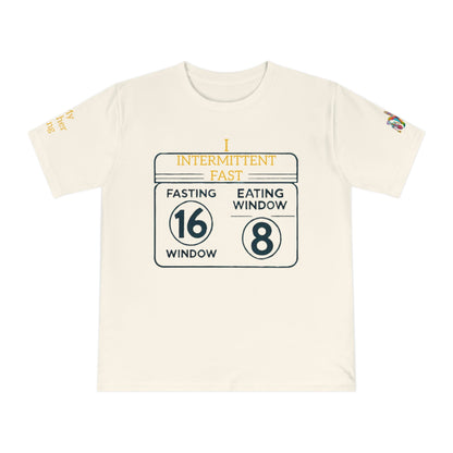 'I Intermittent Fast_16 - 8' (MHB EDITION)_100% Organic Cotton Jersey T-Shirt - My Higher Being