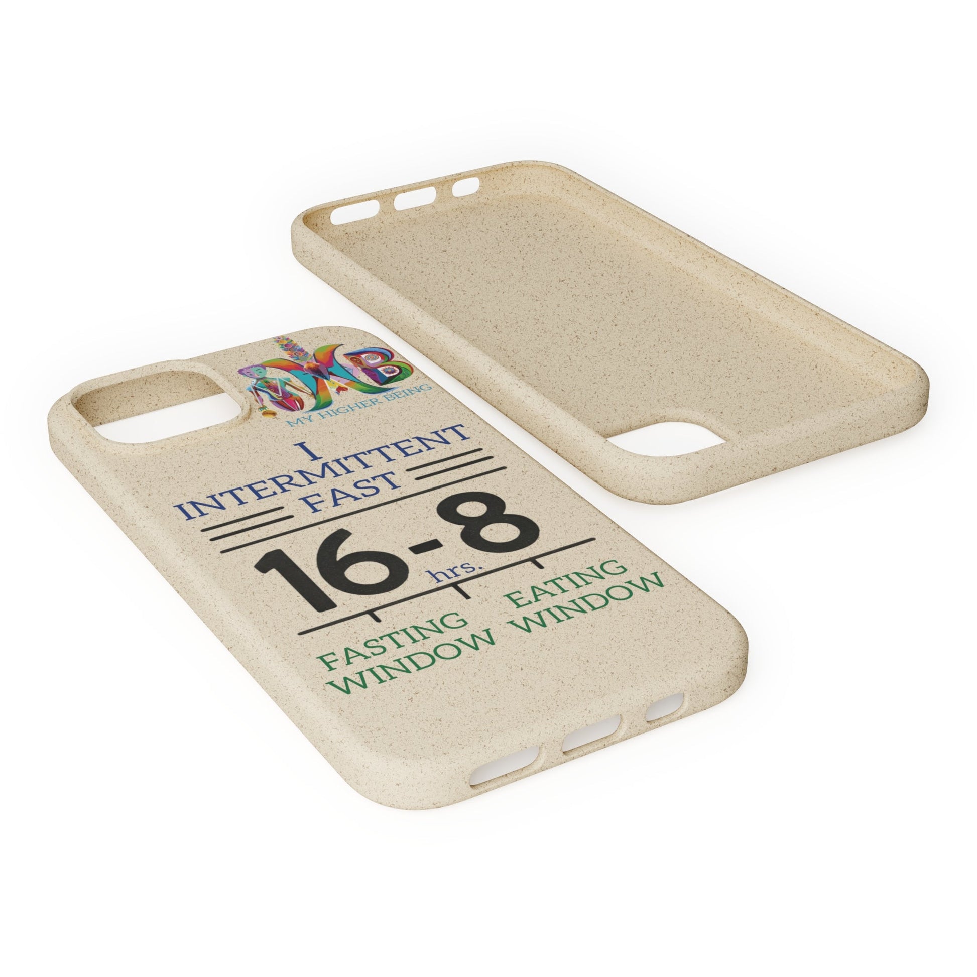 'I Intermittent Fast_16 - 8'_Plastic Free Biodegradable Phone Case (MHB Edition) - My Higher Being