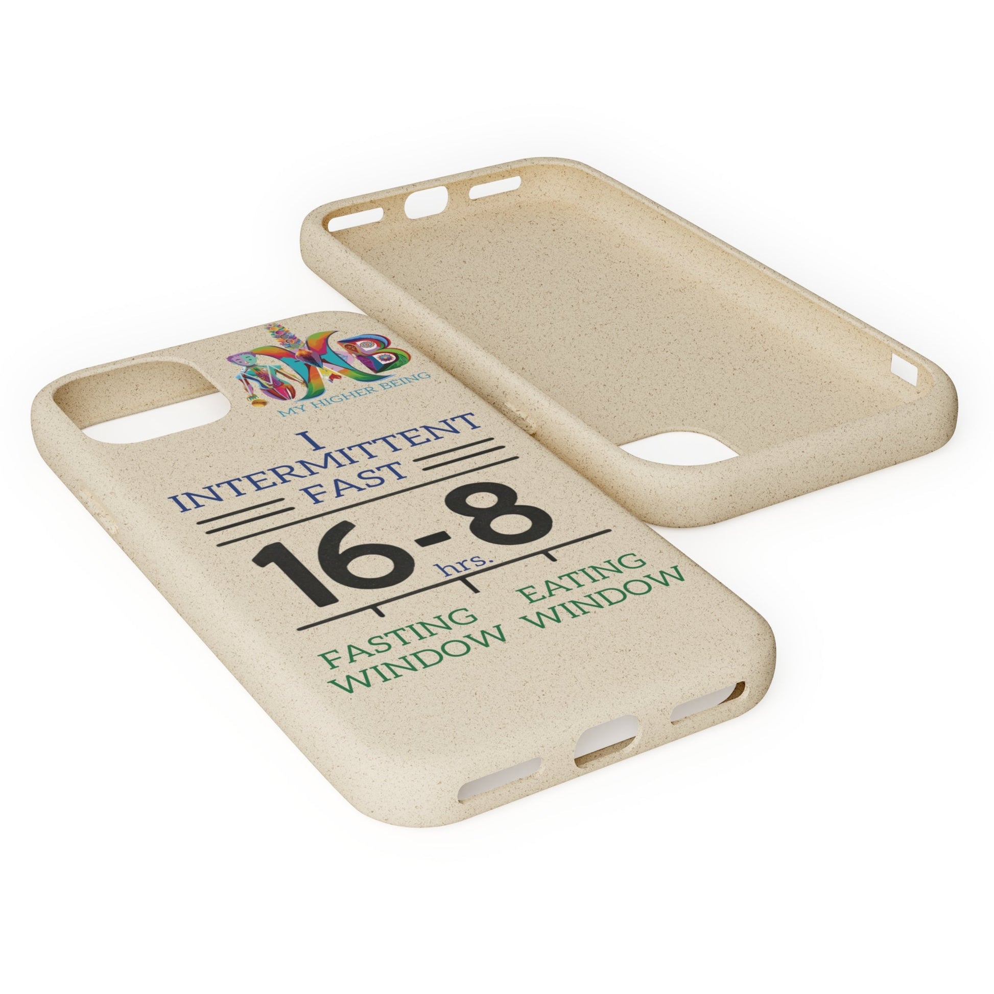 'I Intermittent Fast_16 - 8'_Plastic Free Biodegradable Phone Case (MHB Edition) - My Higher Being