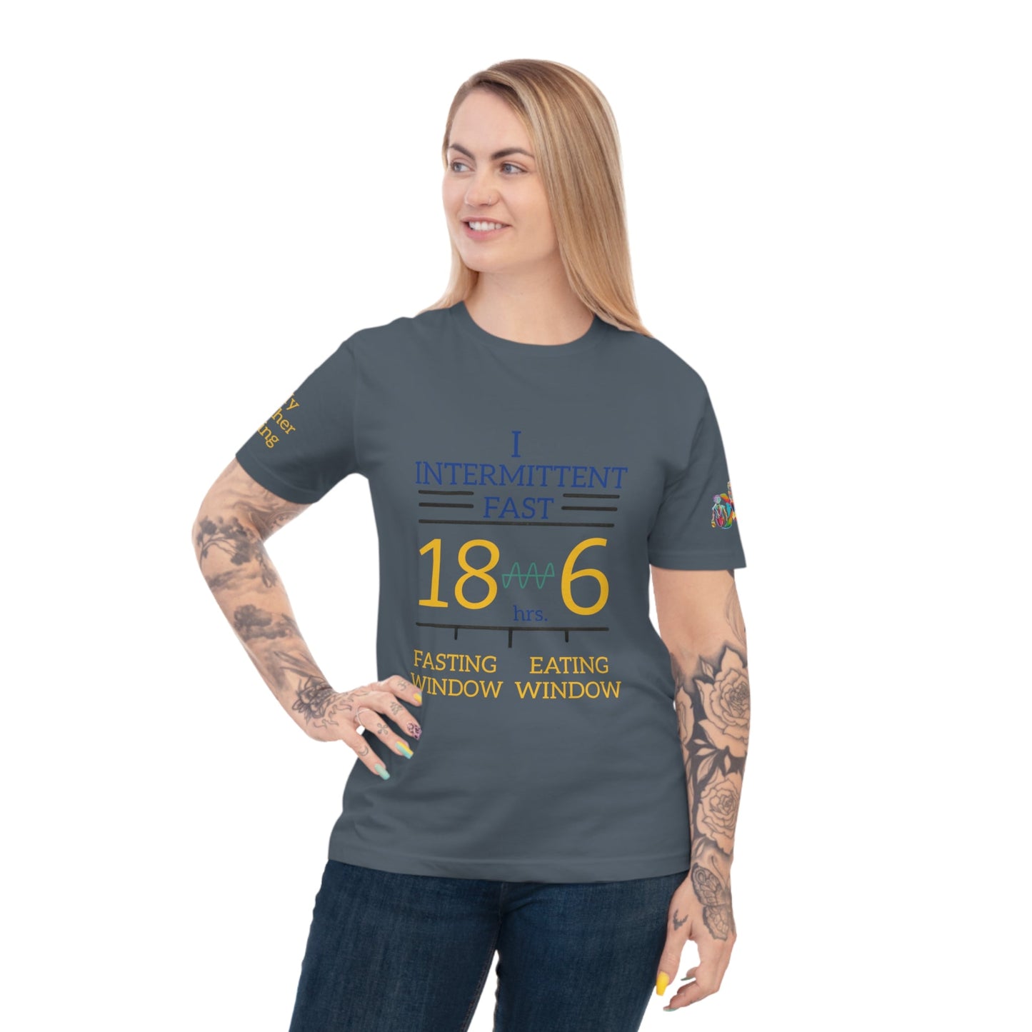 'I Intermittent Fast_18 - 6' (MHB EDITION)_100% Organic Cotton Jersey T-Shirt - My Higher Being